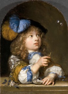 Bellenblazende Jongen, Caspar Netscher 1676. Mauritshuis Den Haag, bruikleen de heer & mevrouw Vellekoop, 2011